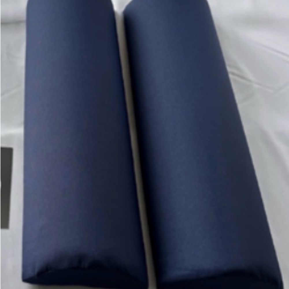 Navy Bolster Pillow Pair - outdoor